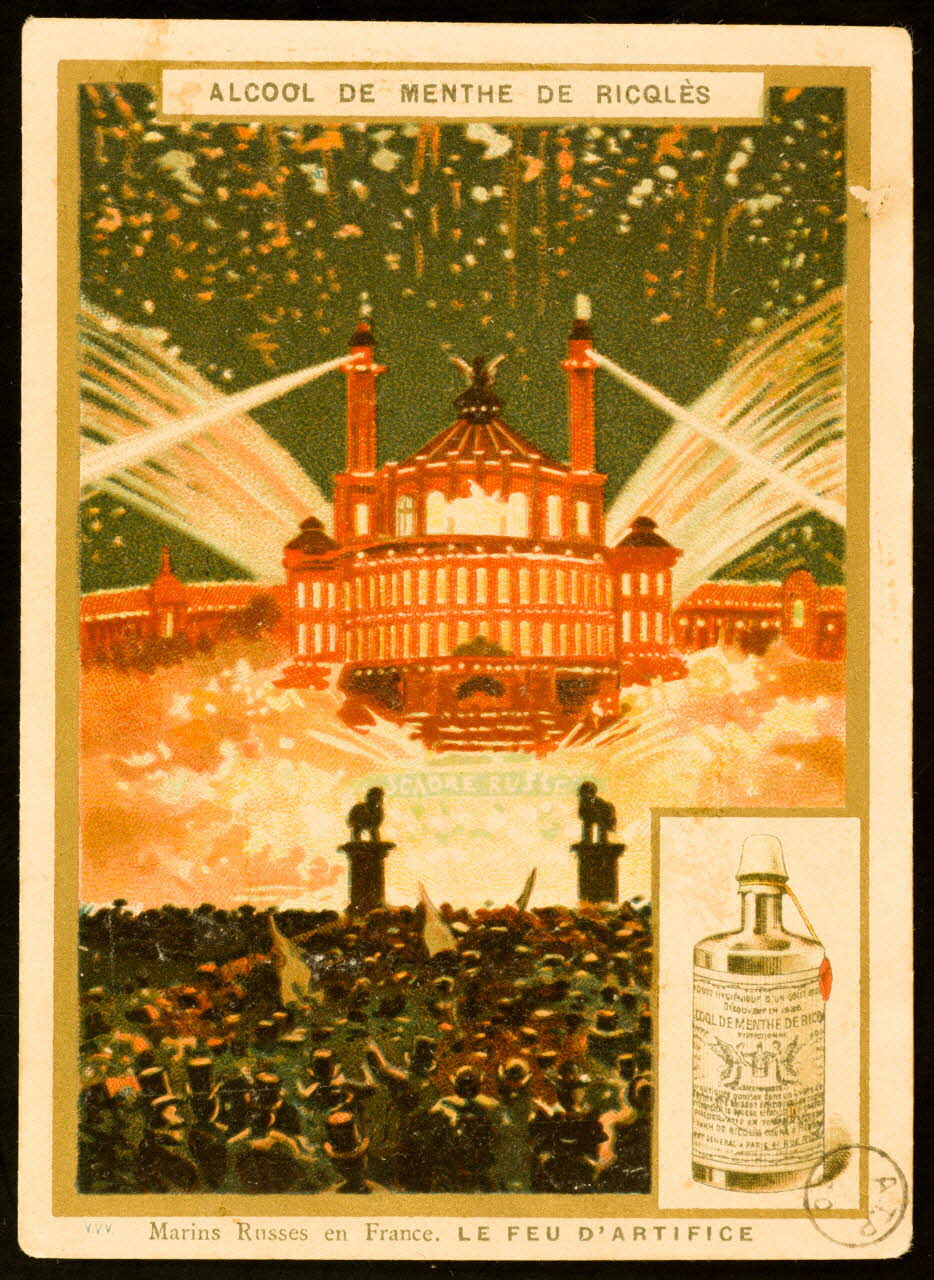carte réclame Marins Russes en France. LE FEU D'ARTIFICE 1975.102.64 Photo