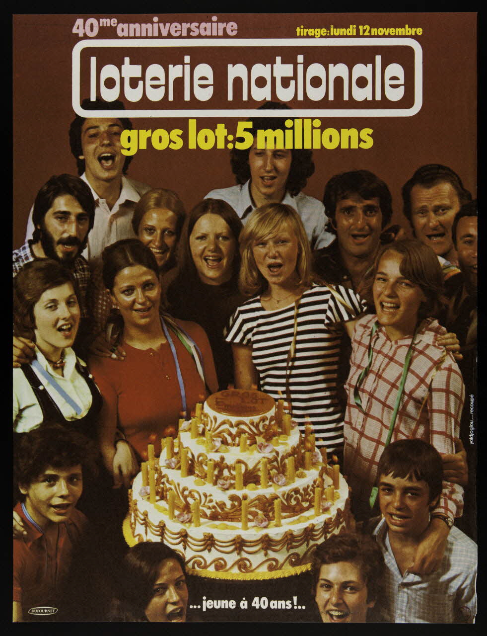 estampe 40me anniversaire  loterie nationale  ... jeune à 40 ans !.. 1975.103.125 Photo