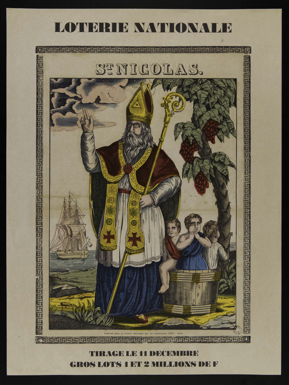 estampe LOTERIE NATIONALE  ST NICOLAS. 1975.103.135.1 Photo