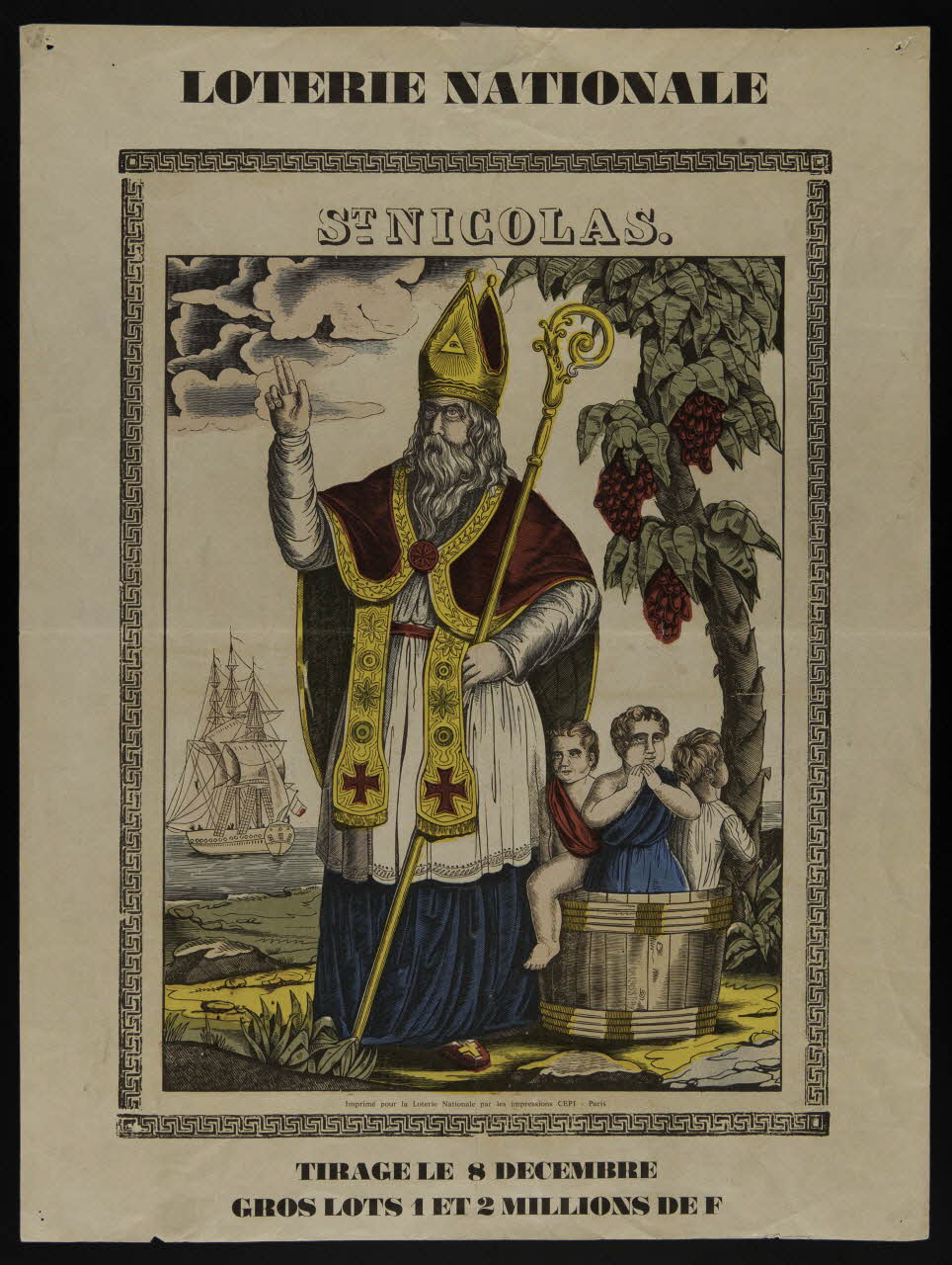 estampe LOTERIE NATIONALE  ST NICOLAS. 1975.103.135.2 Photo