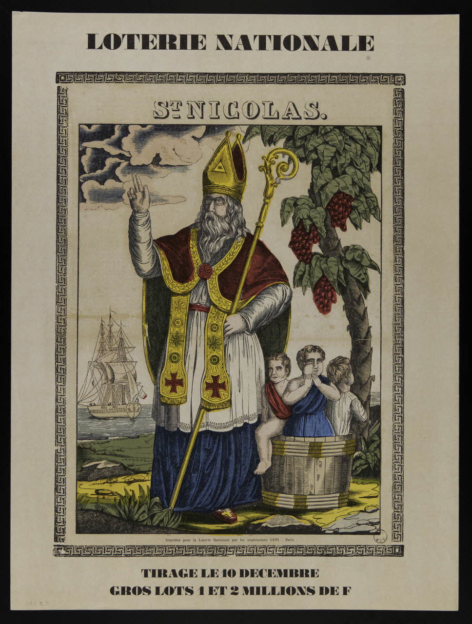 estampe LOTERIE NATIONALE  ST NICOLAS. 1975.103.136 Photo