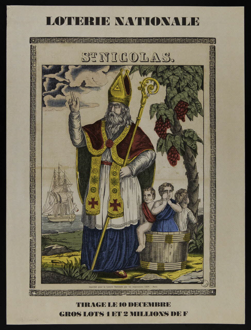 estampe LOTERIE NATIONALE  ST NICOLAS. 1975.103.137 Photo