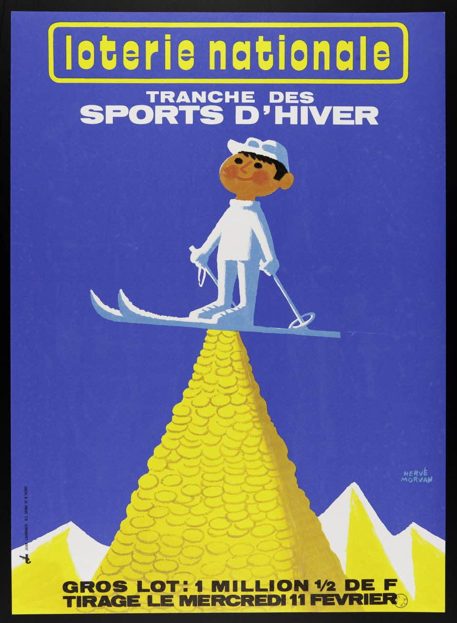 estampe loterie nationale  TRANCHE DES  SPORTS D'HIVER 1975.103.23 Photo