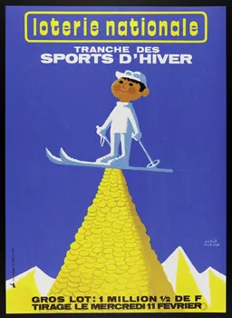 estampe loterie nationale  TRANCHE DES  SPORTS D'HIVER 1975.103.23  Photo