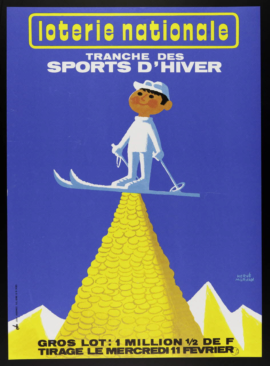 estampe loterie nationale  TRANCHE DES  SPORTS D'HIVER 1975.103.24 Photo