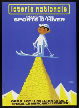 estampe loterie nationale  TRANCHE DES  SPORTS D'HIVER 1975.103.24  Photo
