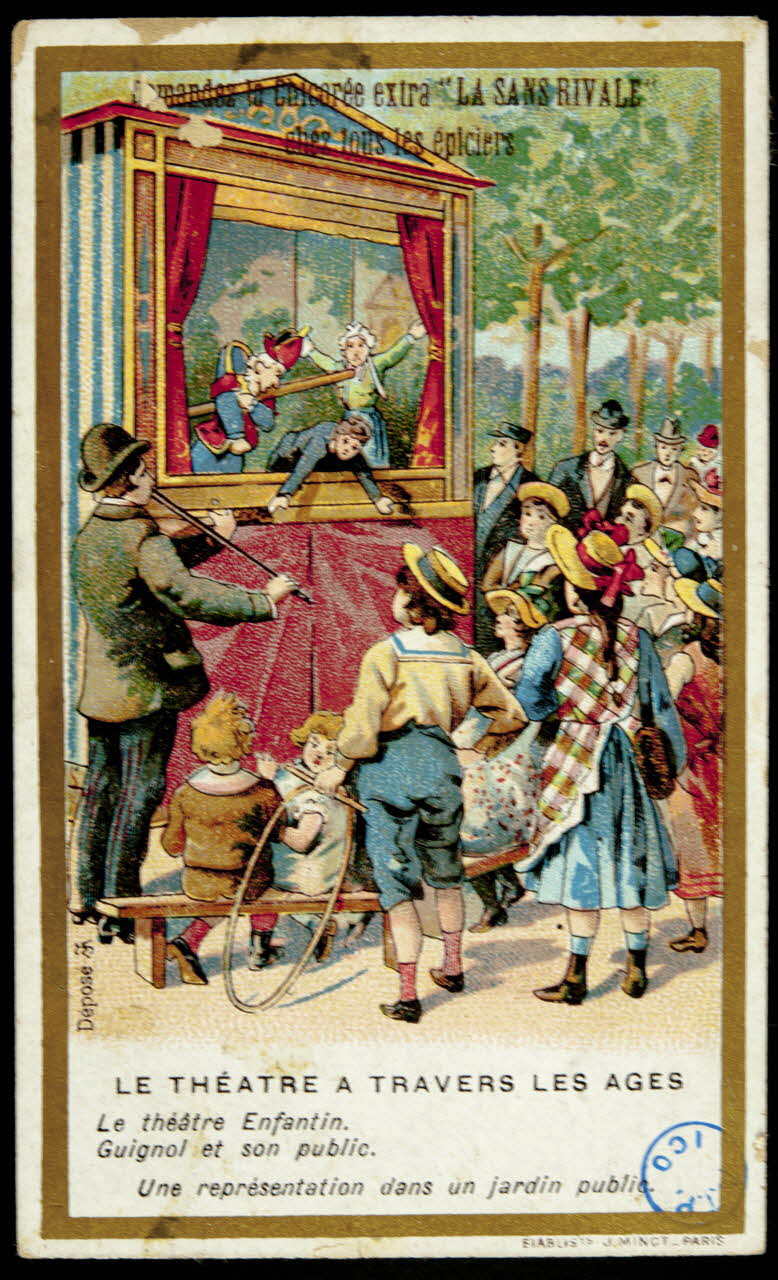 carte réclame LE THEATRE A TRAVERS LES AGES  Le théâtre Enfantin. 1975.105.12 Photo
