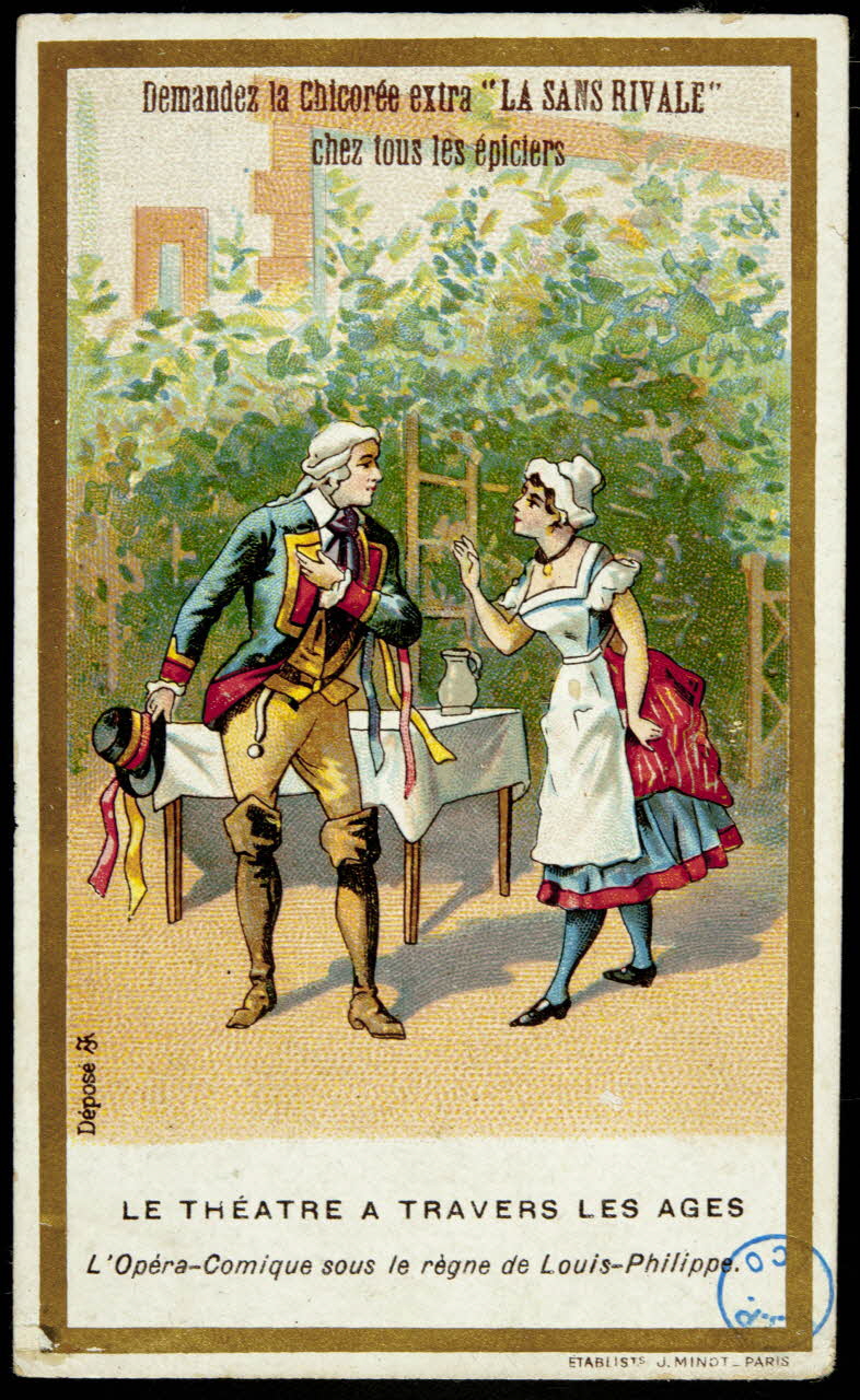 carte réclame LE THEATRE A TRAVERS LES AGES  L'Opéra-Comique sous le règne de Louis-Philippe. 1975.105.18 Photo