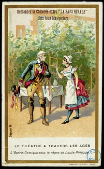 carte réclame LE THEATRE A TRAVERS LES AGES  L'Opéra-Comique sous le règne de Louis-Philippe. 1975.105.18 Photo