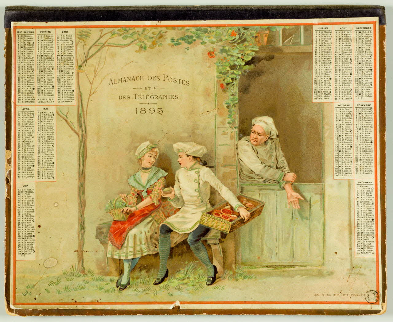 estampe ALMANACH DES POSTES  ET  DES TELEGRAPHES  1895 1975.15.73 Photo