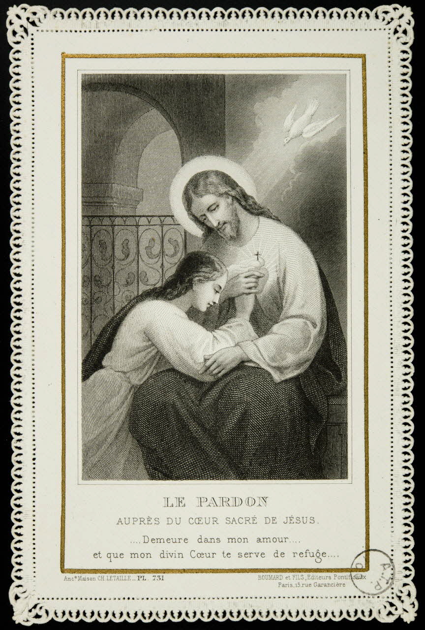 estampe LE PARDON  AUPRES DU COEUR SACRE DE JESUS. 1975.15.84 Photo