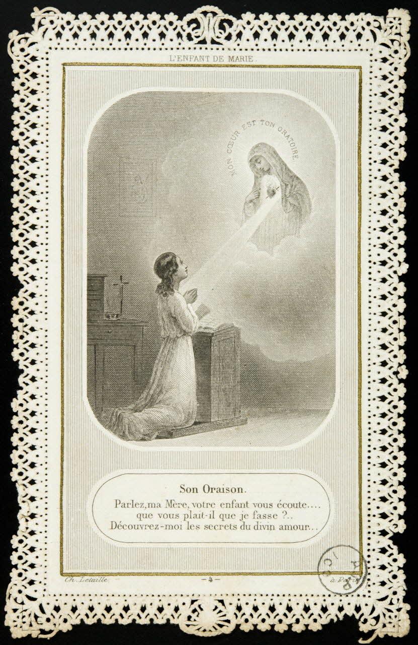 estampe L'ENFANT DE MARIE.  Son Oraison. 1975.15.87 Photo