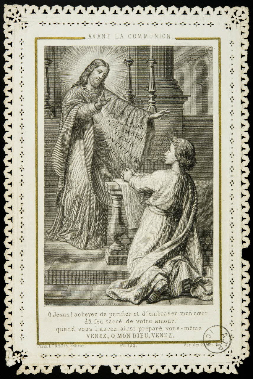 estampe AVANT LA COMMUNION 1975.15.88 Photo
