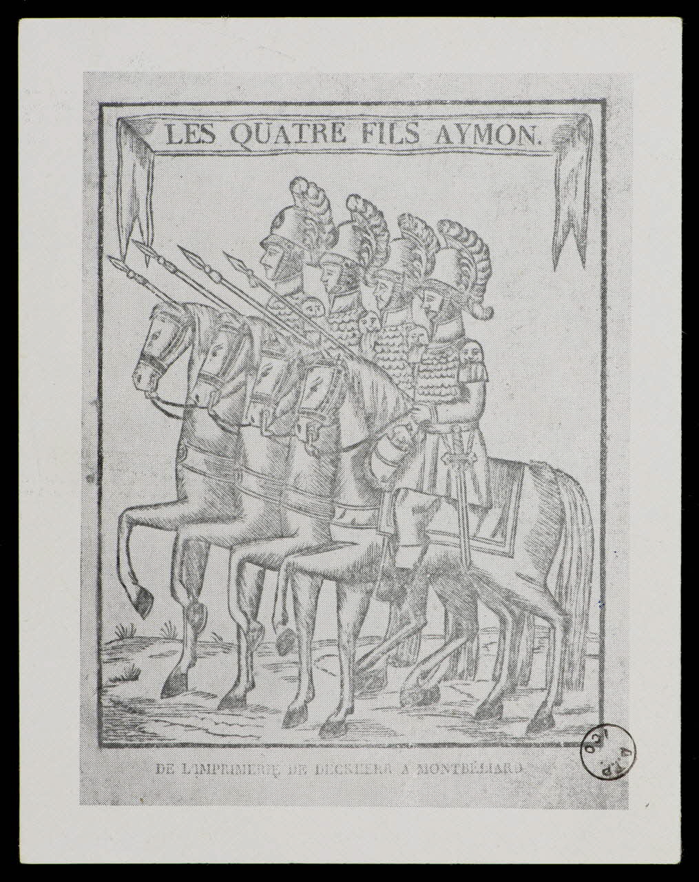 estampe LES QUATRE FILS AYMON. 1975.20.71 Photo