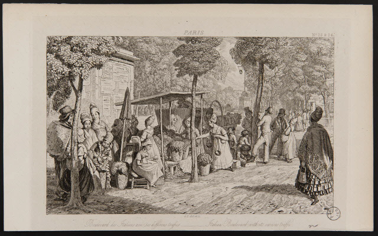 estampe Boulevard des Italiens avec ses différents trafics _ Italian Boulevard with its various traffic. 1975.23.16 Photo