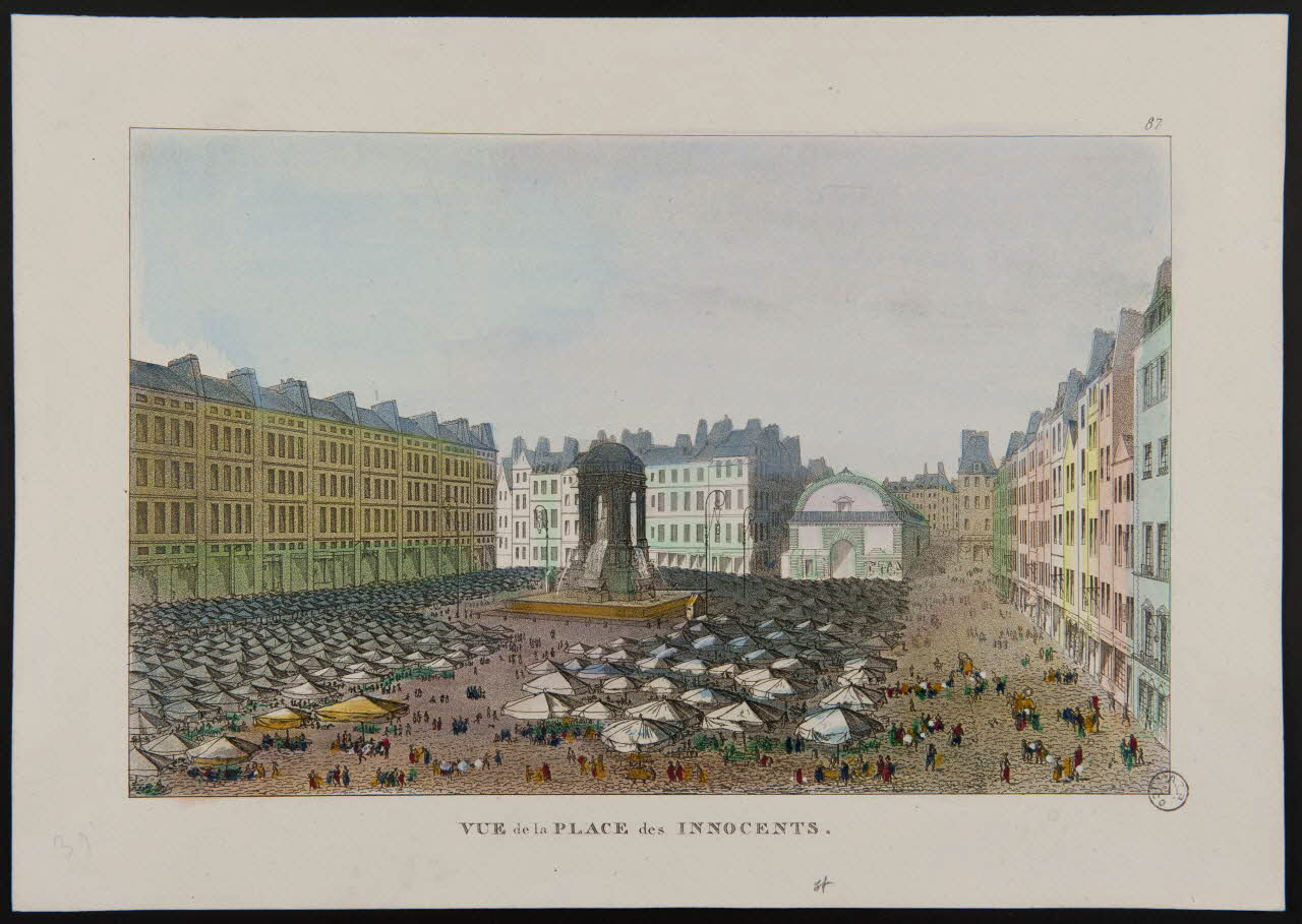 estampe VUE de la PLACE des INNOCENTS. 1975.23.2 Photo