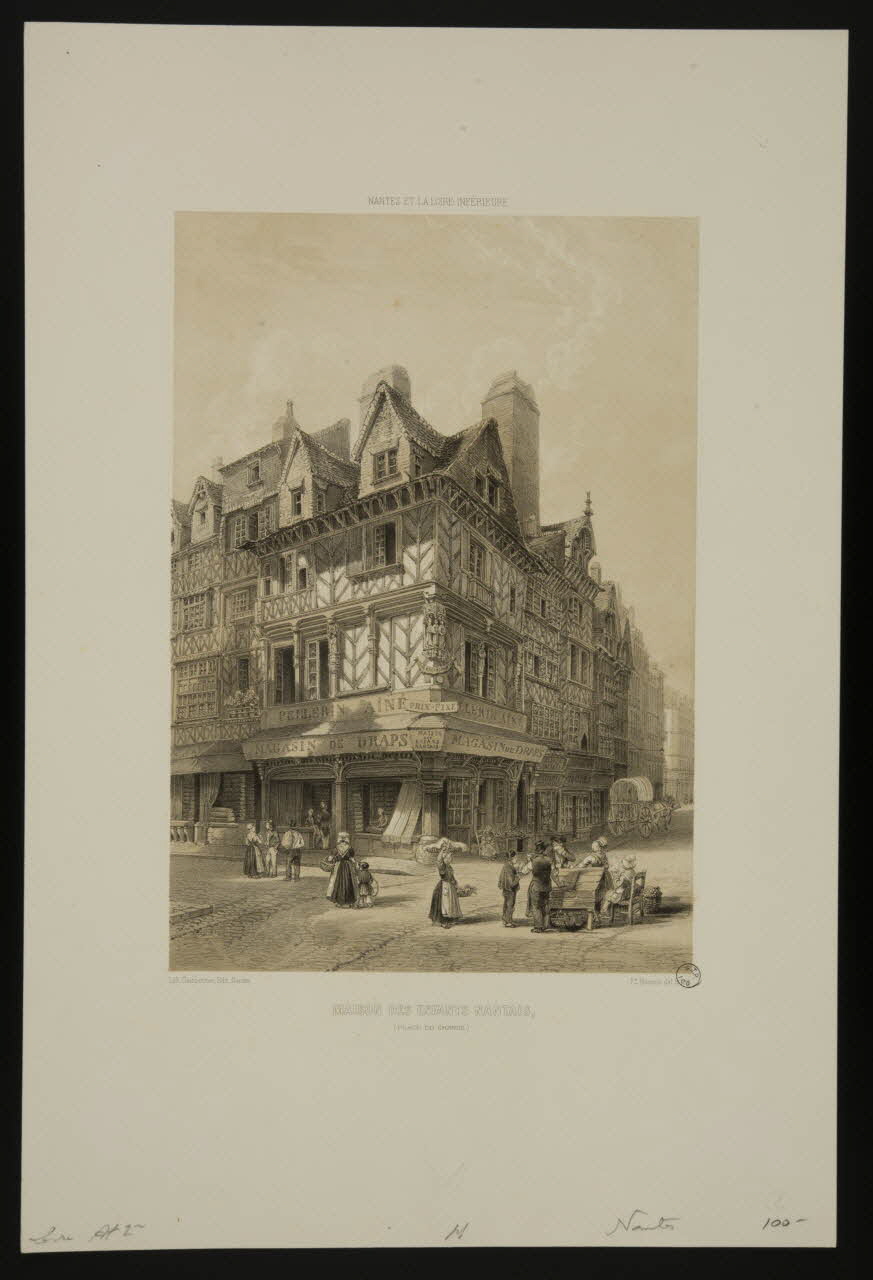 estampe NANTES ET LA LOIRE INFERIEURE.  MAISON DES ENFANTS NANTAIS,  (PLACE DU CHANGE.) 1975.23.21 Photo