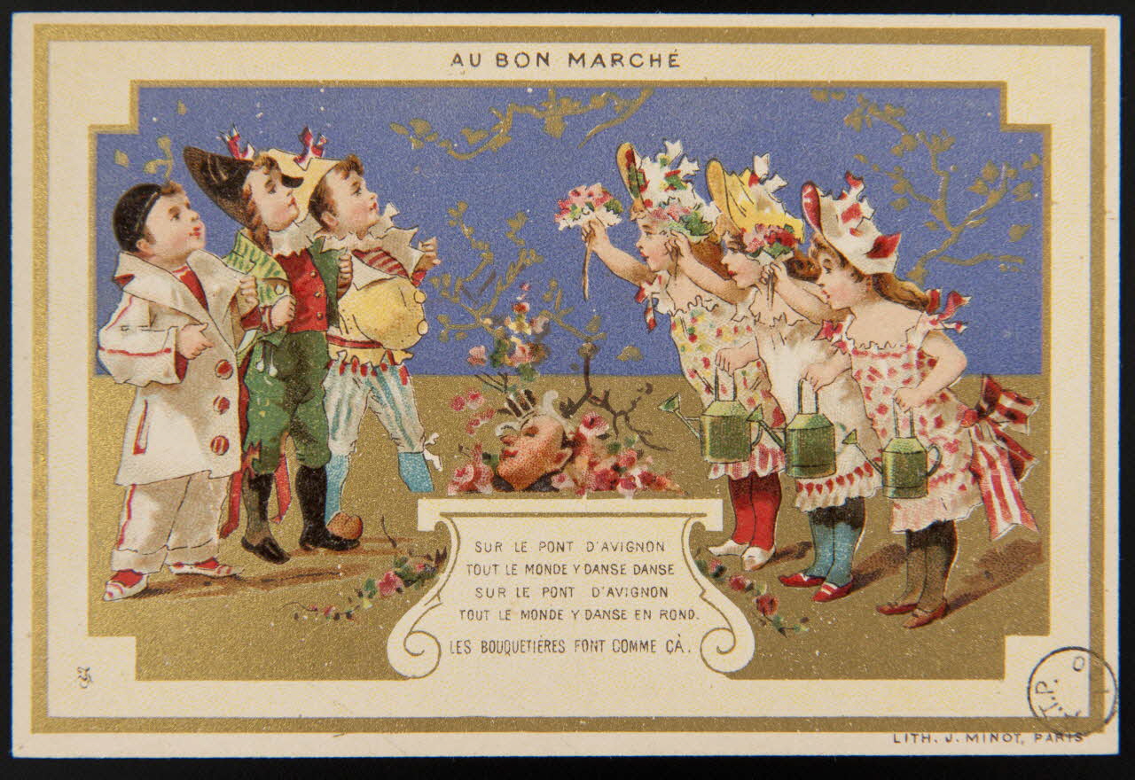 carte réclame SUR LE PONT D'AVIGNON  LES BOUQUETIERES FONT COMME CA 1975.3.105 Photo