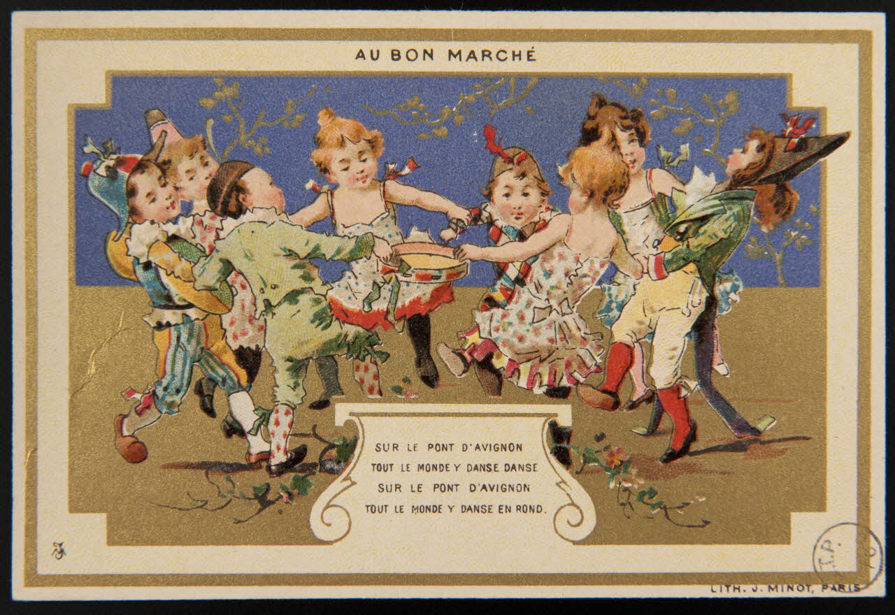 carte réclame SUR LE PONT D'AVIGNON  TOUT LE MONDE Y DANSE EN ROND 1975.3.113 Photo