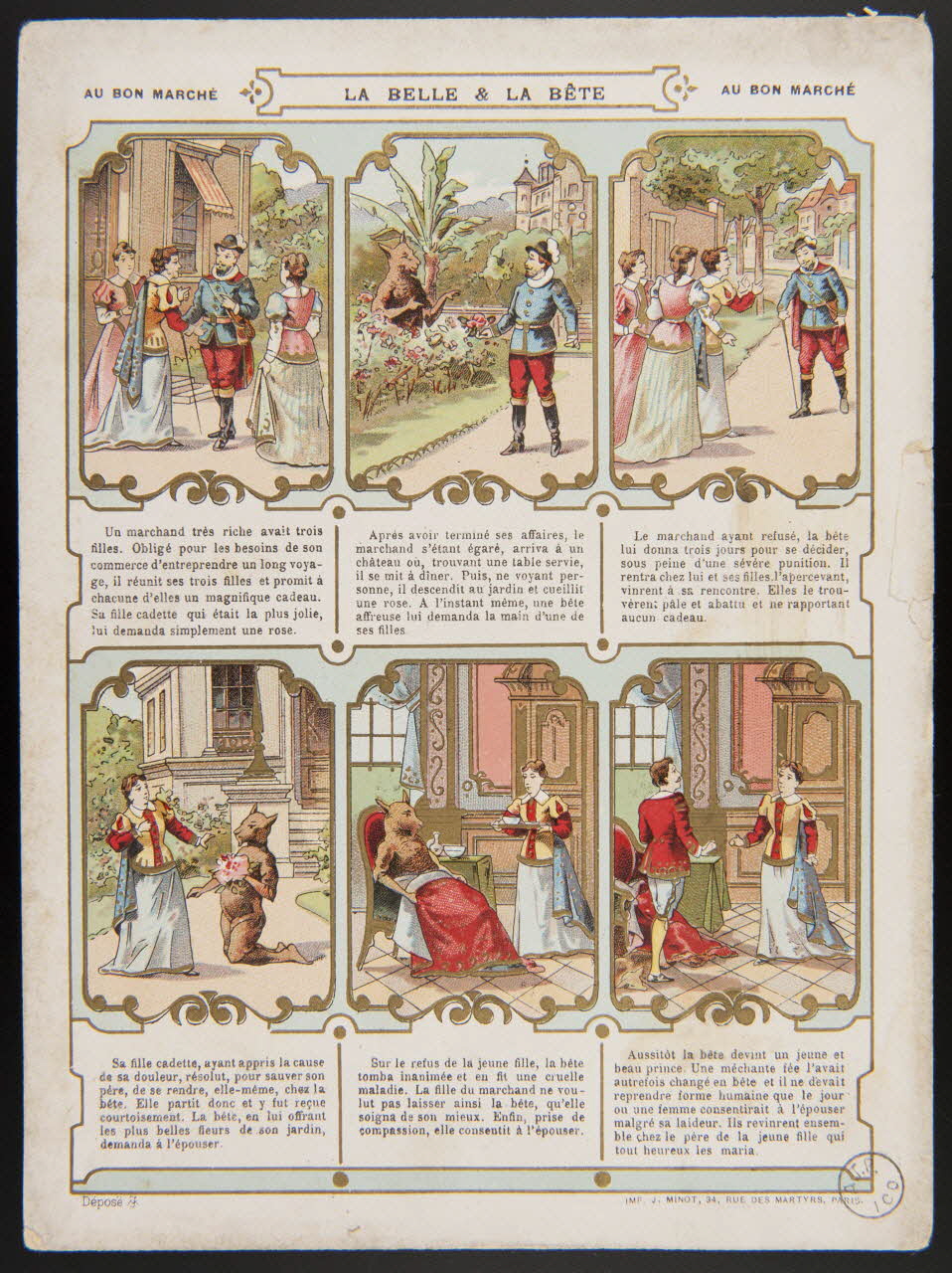 carte réclame LA BELLE & LA BÊTE 1975.3.154 Photo