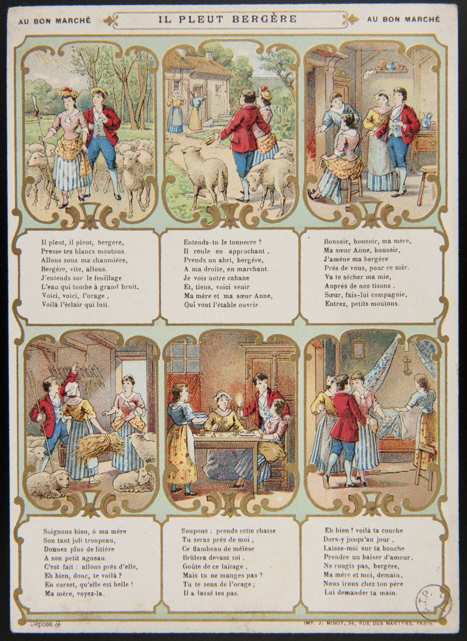 carte réclame IL PLEUT BERGERE 1975.3.160 Photo