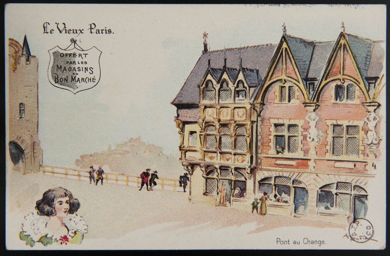 Albert Robida carte réclame chromo Paris 1900 1975.3.173 Photo