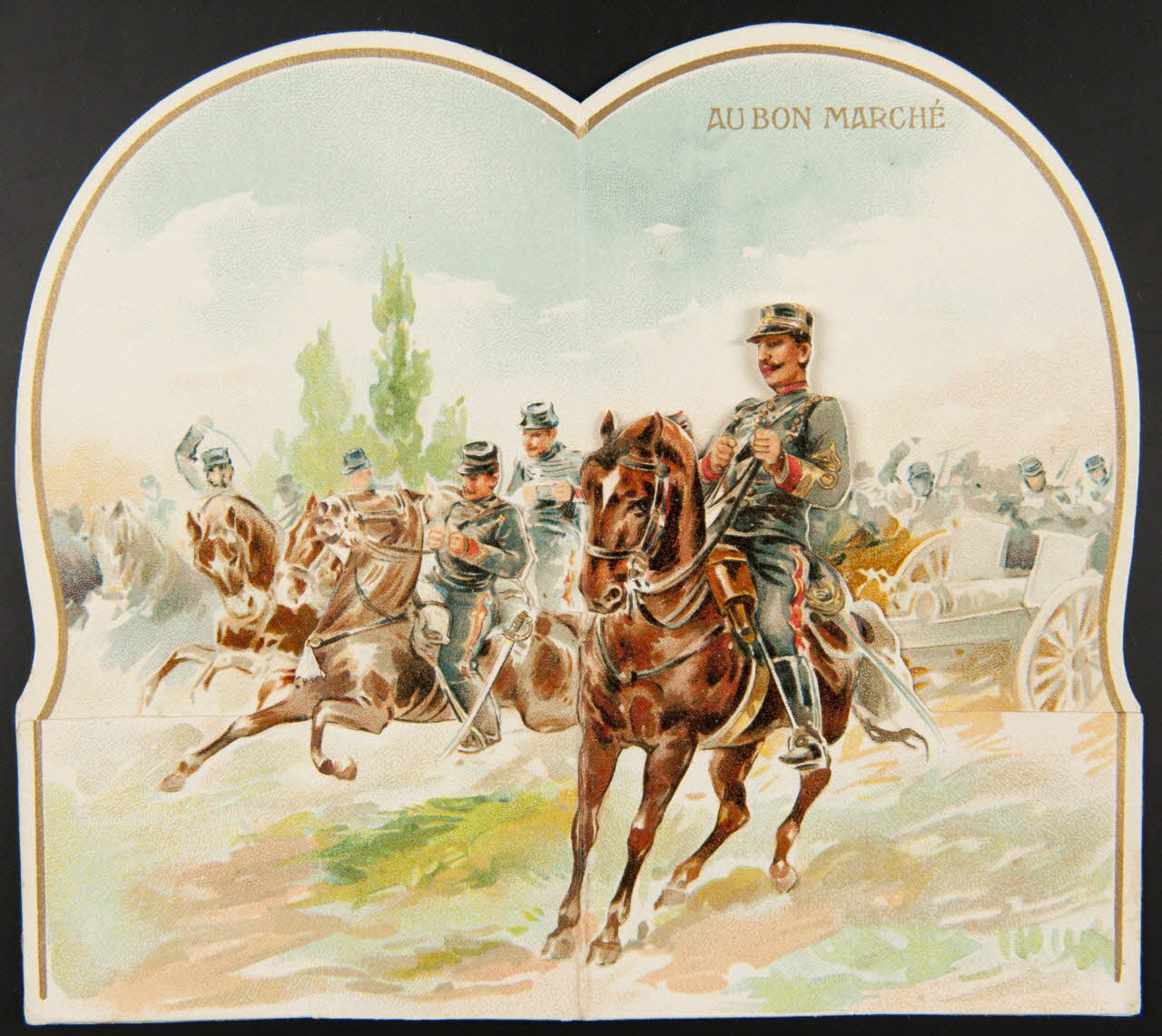 carte réclame Soldat debout devant un canon 1975.3.179 Photo