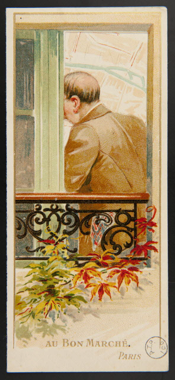 carte réclame Maître d'école présentant l'exposition universelle de 1900 à ses élèves 1975.3.185 Photo