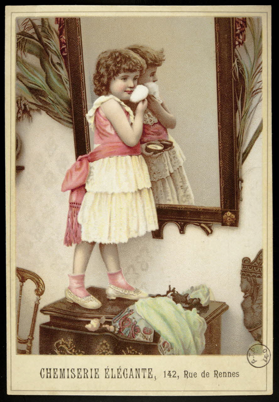 carte réclame Fillette au miroir 1975.3.203 Photo