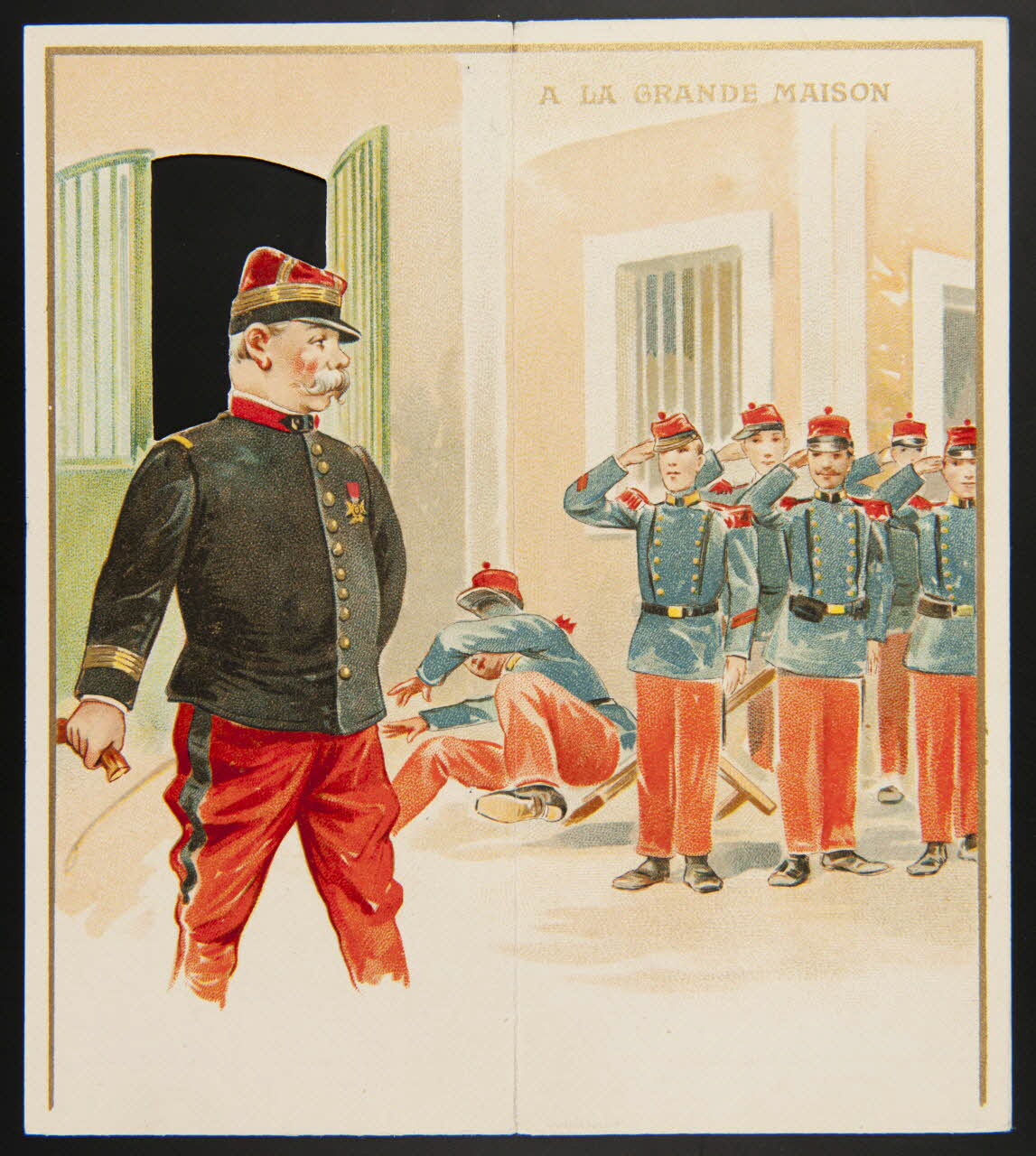 carte réclame Soldats à la caserne 1975.3.215 Photo