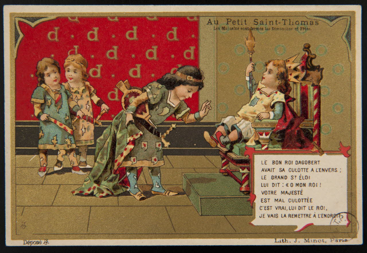 carte réclame LE BON ROI DAGOBERT  AVAIT SA CULOTTE A L'ENVERS 1975.3.240 Photo