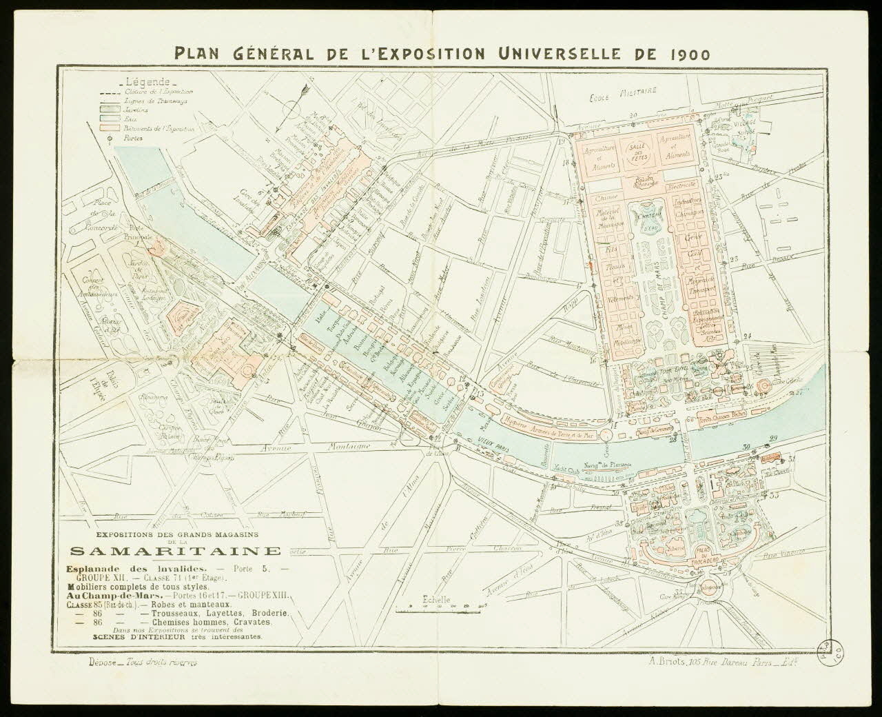 estampe PLAN GENERAL DE L'EXPOSITION UNIVERSELLE DE 1900 1975.3.251 Photo