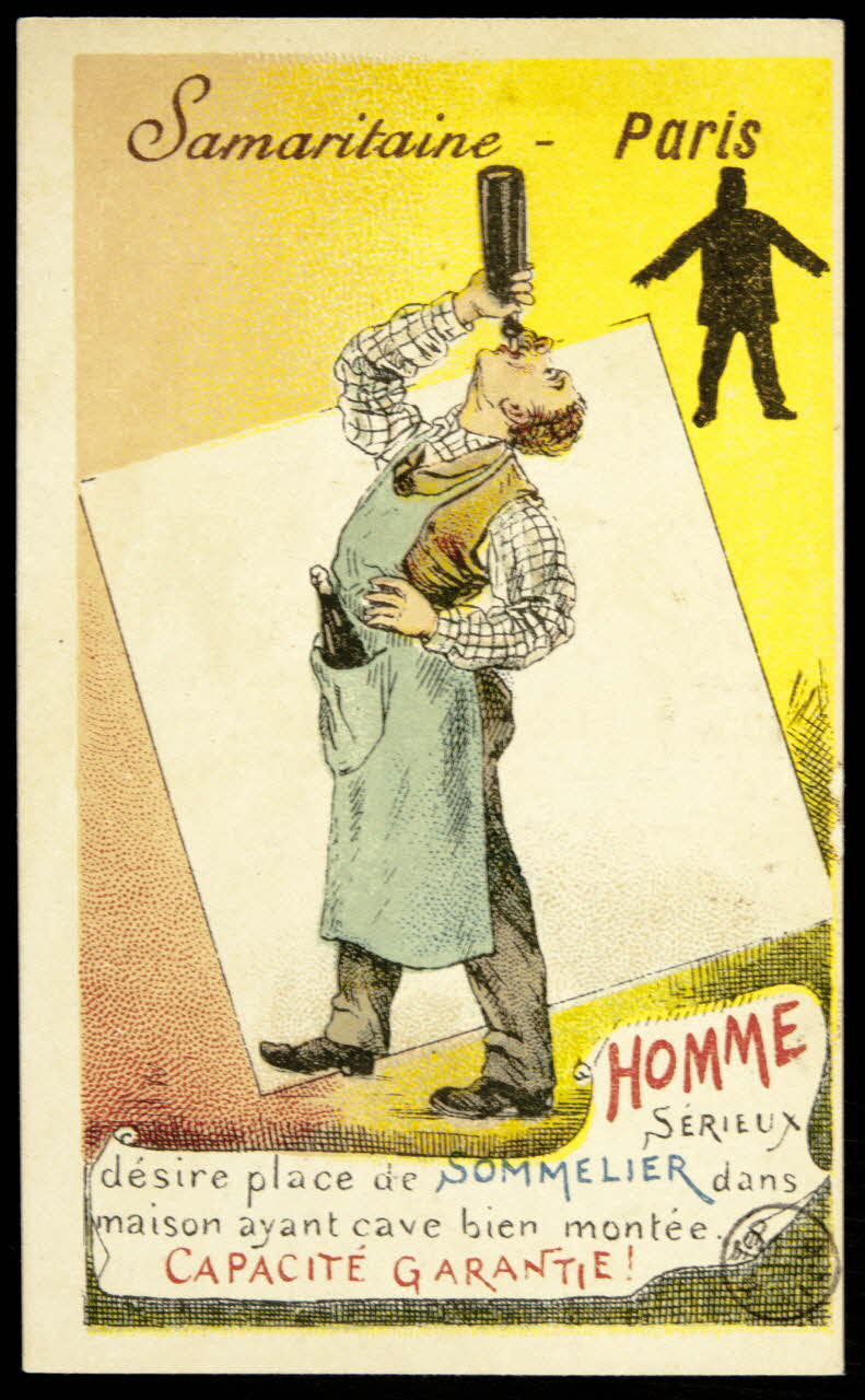 carte réclame Sommelier s'enivrant 1975.3.298 Photo