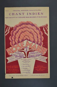 Oscar Hammerstein ; Otto Harbach ; Roger Ferréol ; Rudolf Friml ; Charles Saint-Granier ; Francis F. Salabert chanson petit format 1925 1965.168.49 Photo Mucem