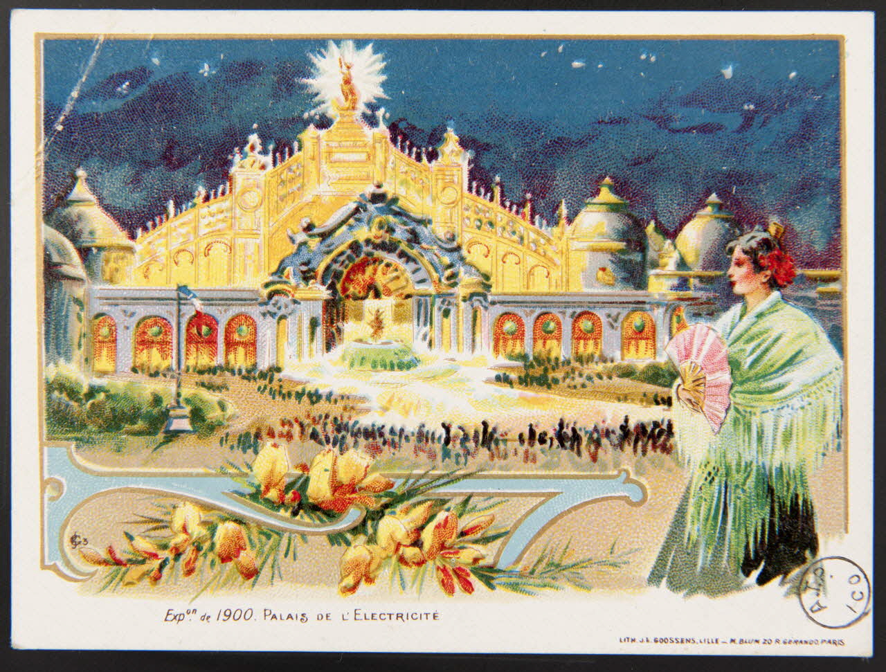 carte réclame Exp.on de 1900. PALAIS DE L'ELECTRICITE 1975.3.340 Photo