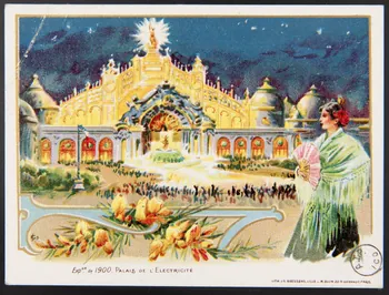carte réclame Exp.on de 1900. PALAIS DE L'ELECTRICITE 1975.3.340 Photo