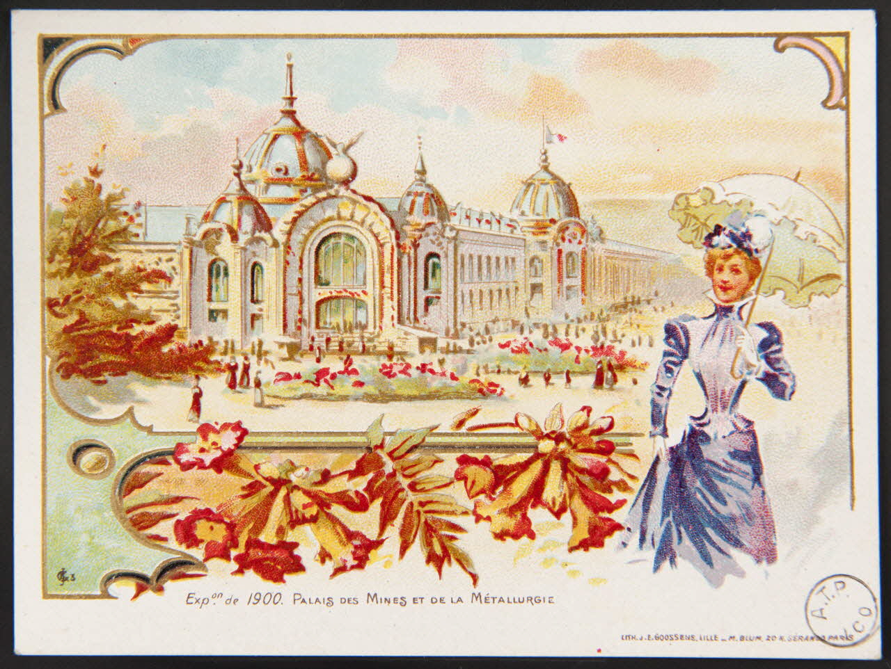 carte réclame Exp.on de 1900. PALAIS DES MINES ET DE LA METALLURGIE 1975.3.348 Photo