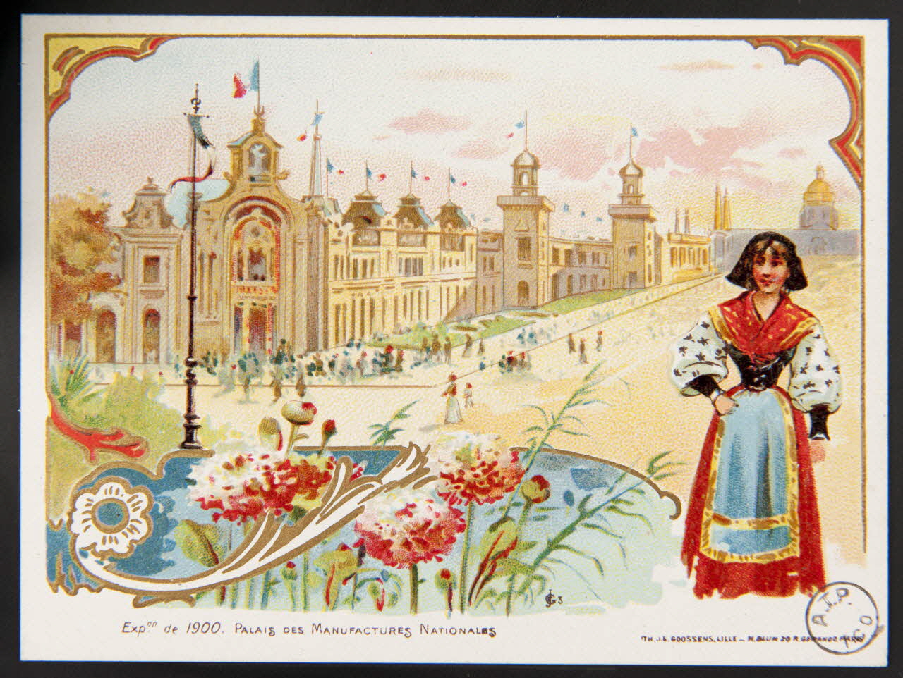 carte réclame Exp.on de 1900. PALAIS DES MANUFACTURES NATIONALES 1975.3.349 Photo