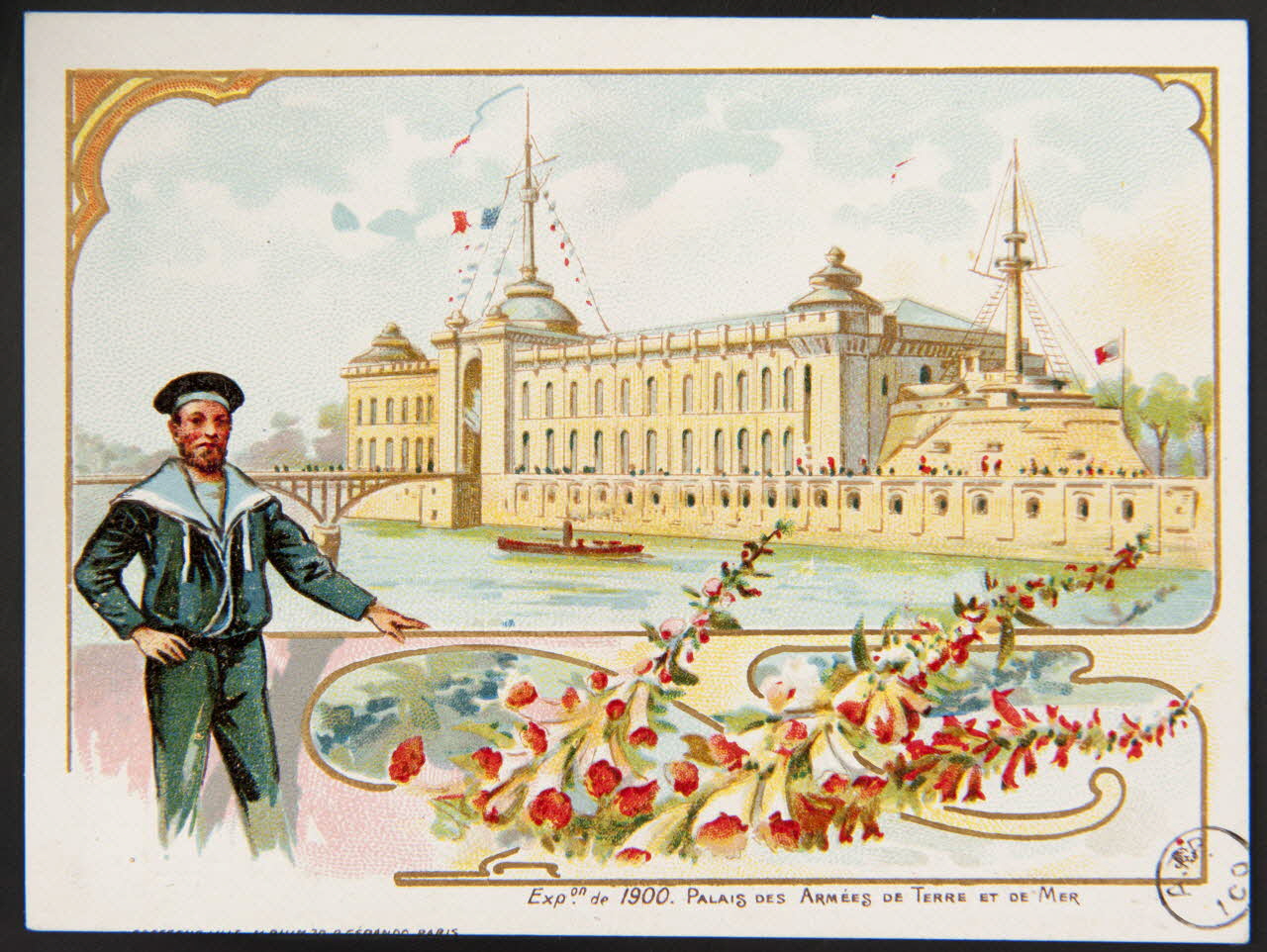 carte réclame Exp.on de 1900. PALAIS DES ARMEES DE TERRE ET DE MER 1975.3.350 Photo