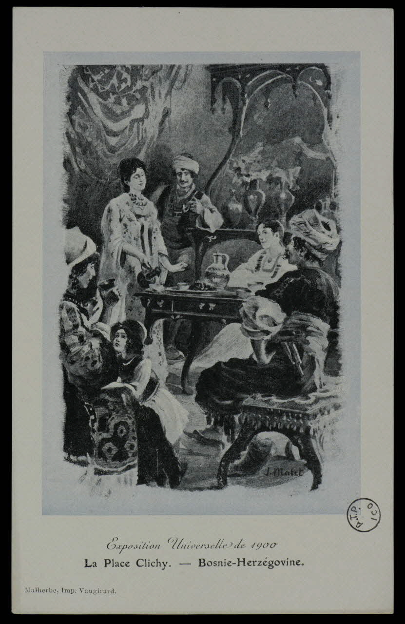 estampe Exposition Universelle de 1900  La Place Clichy. - Bosnie-Herzégovine. 1975.3.380 Photo