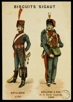 carte réclame BISCUITS SIGAUT  ARTILLERIE 1795  ARTILLERIE A PIED  de la Garde Impériale  1869 1975.3.56 Photo
