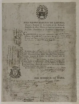 estampe Laissez-passer daté 1780 Poitou-Charentes, France 1780 1975.34.1 Photo