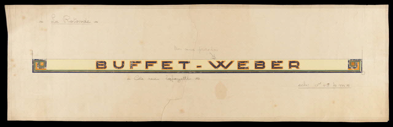 dessin Projet de lambrequin pour le buffet Weber 1975.37.135 Photo