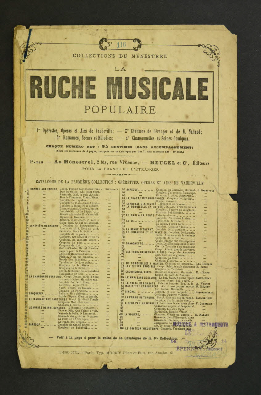 chanson petit format 1966.167.9 Photo Mucem