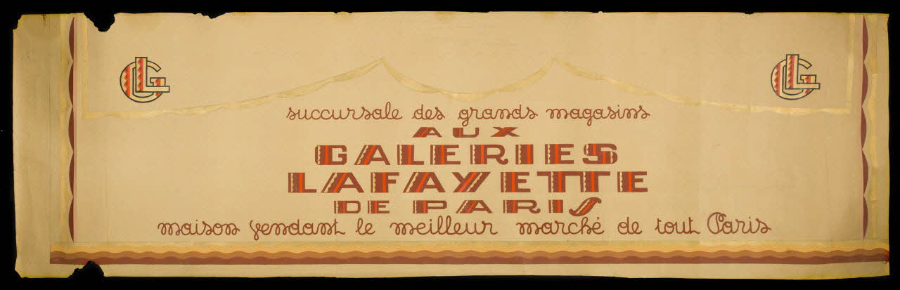 affiche Projet de lambrequin pour la succursale des Galeries Lafayette à Tunis 1975.37.144 Photo