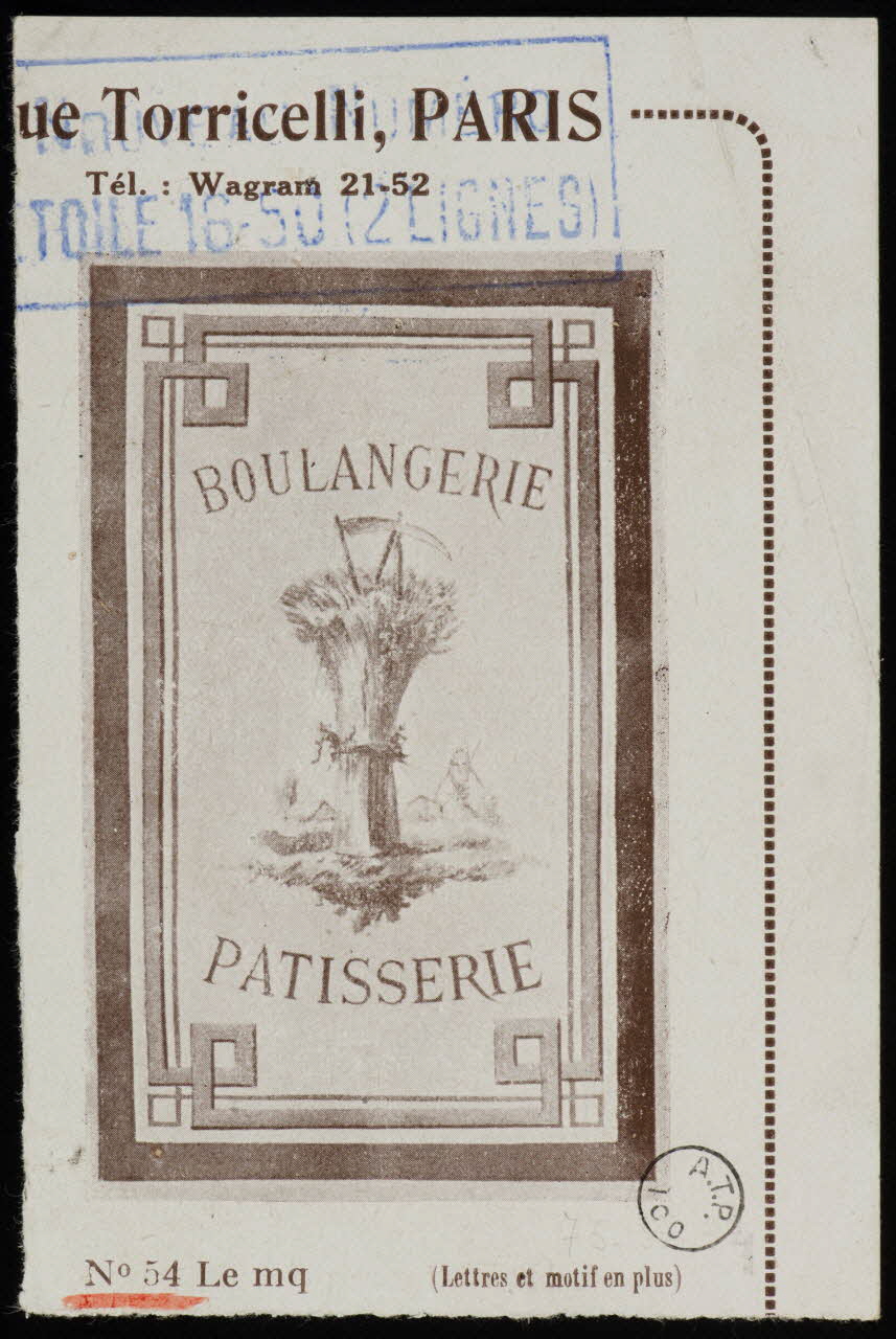 estampe BOULANGERIE  PATISSERIE 1975.37.34 Photo