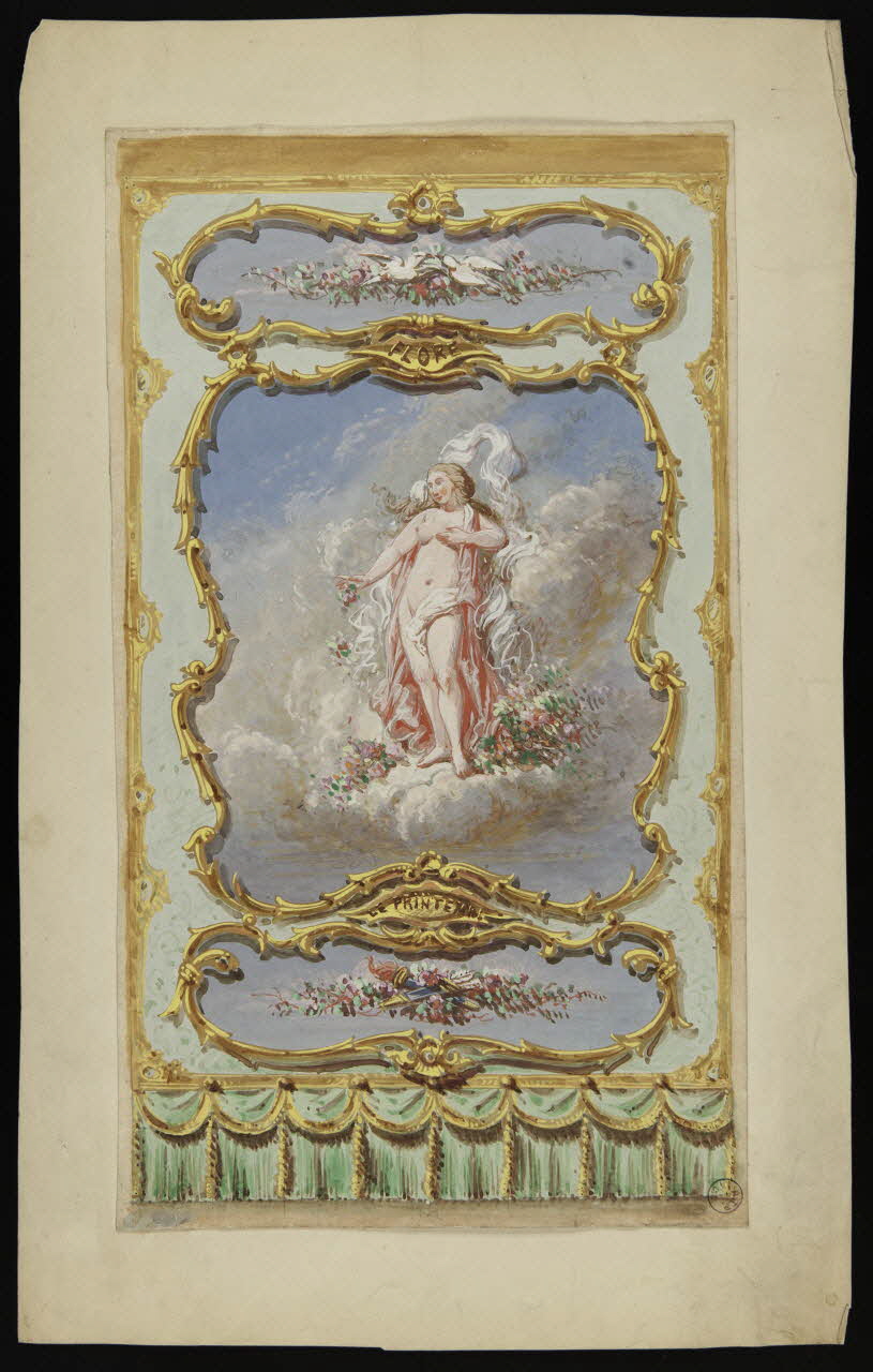 dessin Projet de store : flore, le printemps 1975.37.50 Photo