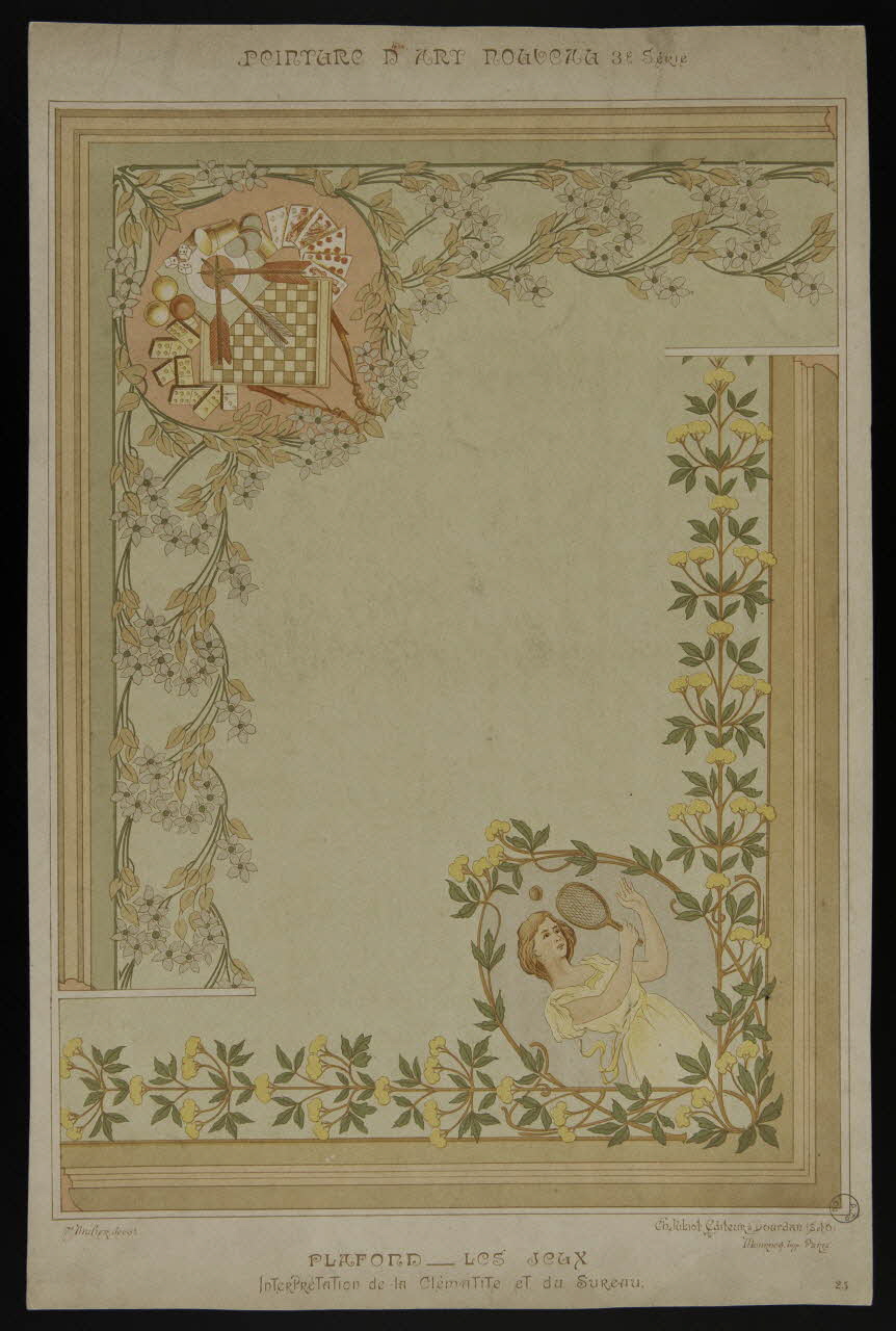 estampe PEINTURE D'ART NOUVEAU  PLAFOND - LES JEUX 1975.37.70 Photo