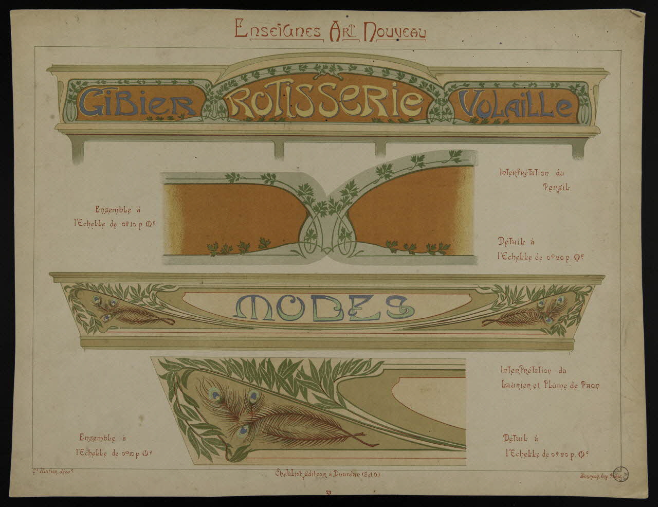 estampe ENSEIGNES ART NOUVEAU 1975.37.74 Photo