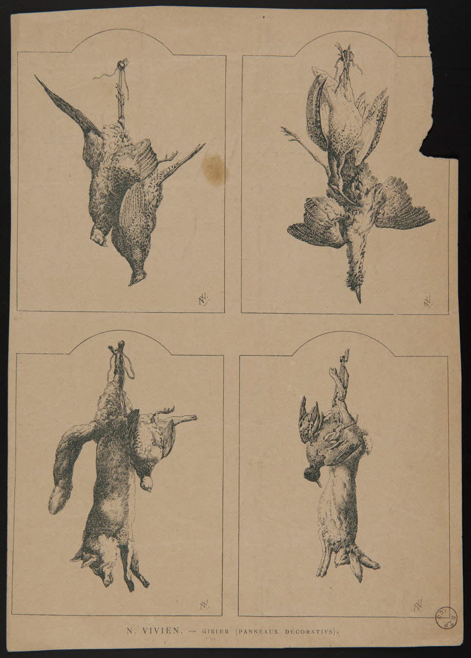 estampe GIBIER (PANNEAUX DECORATIFS). 1975.37.76 Photo